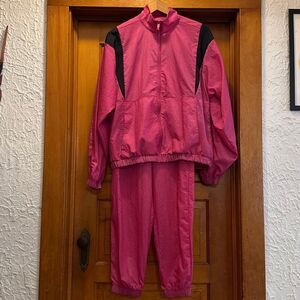 Reebok 2023 Magenta Pink Windbreaker Set Women’s Large Top Medium Pants